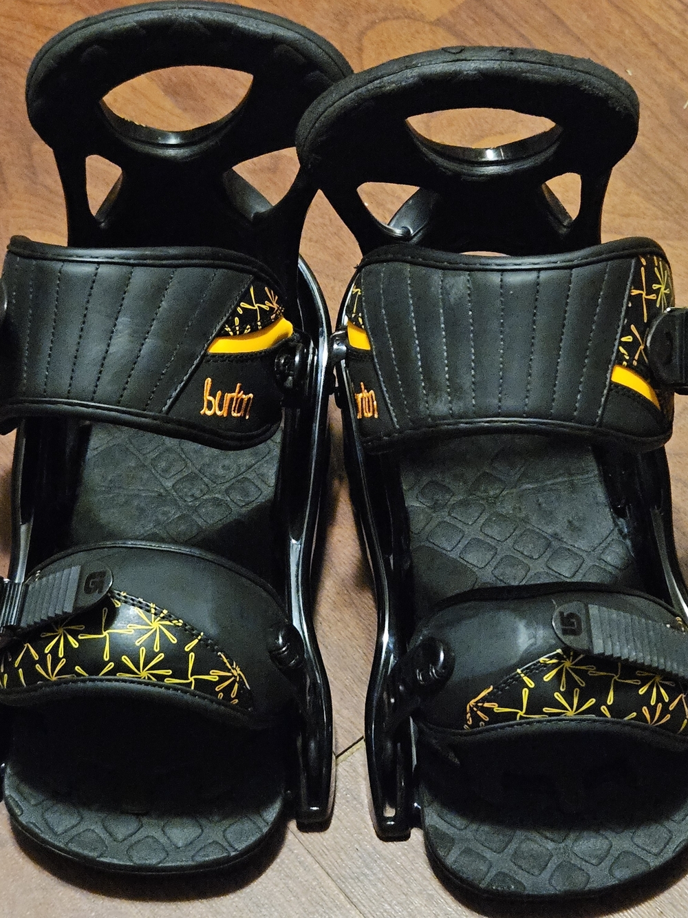 Burton Black and Yellow Women's Snowboard Bindings